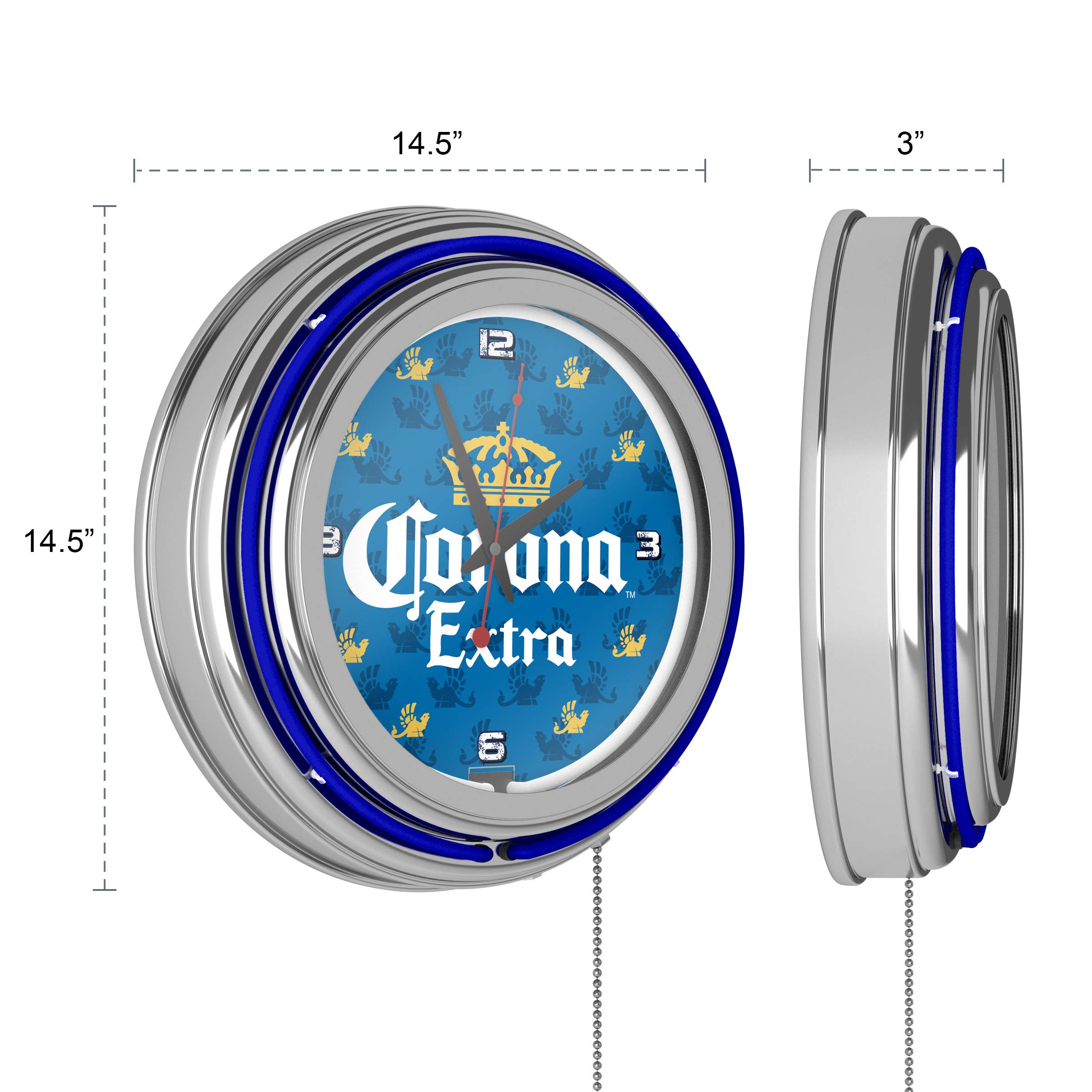 Buy Corona Extra Chrome Double Rung Neon Clock - Griffin - by