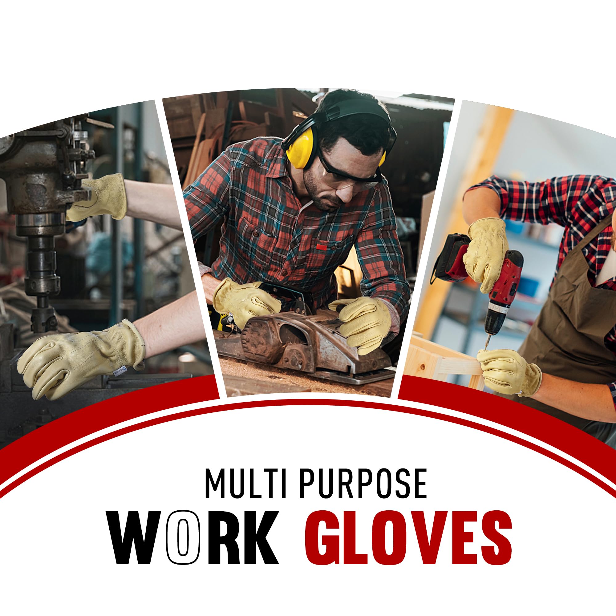 HANDLANDY Gardening Gloves for Men and Women Thorn Proof Water Resistant Leather Work Gloves Heavy Duty Comfortable Utility Garden Working Gloves Full Cowhide Medium Coffee - Image 4