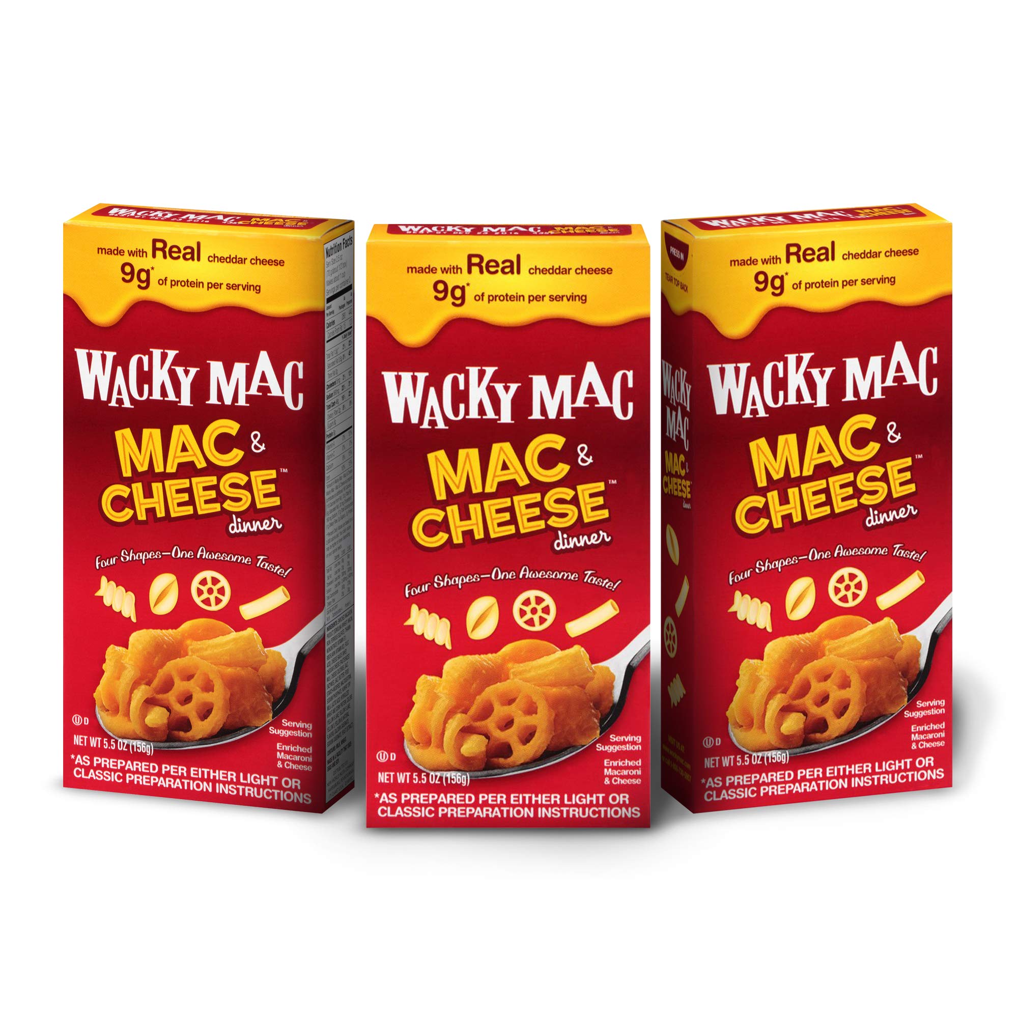 Wacky Mac, Mac And Cheese - Macaroni And Cheese Flavour - Microwave Food Ready Meal - Real Cheesy Pasta Sauce in Minutes - Pack of 3, 156g