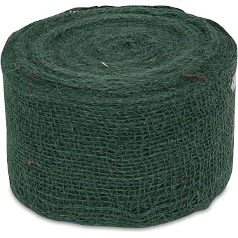Windhager Jute Wrap Strips Eco Jute Fabric Jute Ribbon Decorative Ribbon Craft Ribbon Made of Jute Green 10 cm x 25 m