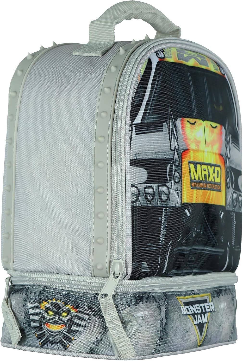 INTIMO Monster Jam Lunch Bag Max-D Truck Insulated Dual Compartment Tote Bag 10"