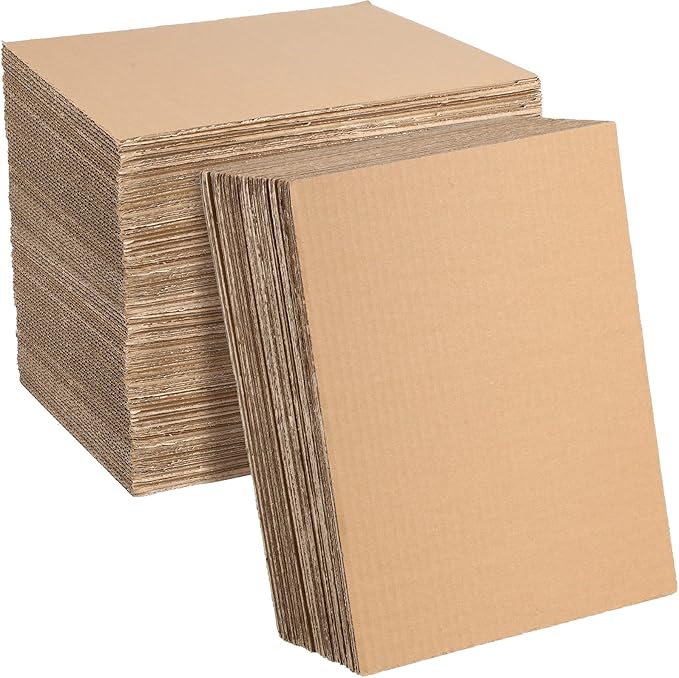 50 Pack Brown Corrugated Cardboard Sheets Flat Cardboard