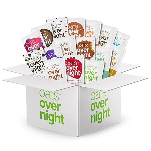 Oats Overnight Ultimate Variety Pack - High Protein, 5g Fiber Breakfast Protein Shake - Gluten Free Oatmeal, Non GMO High Protein Oatmeal - Green Apple Cinnamon, Coconut Cream Pie & More (16 Pack) - 16 Piece Assortment