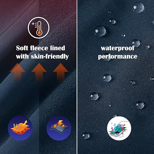 Miniatura 3 de BALEAF Pantalones de esquí con forro polar para mujer, resistentes al viento, resistentes al agua, con aislamiento suave