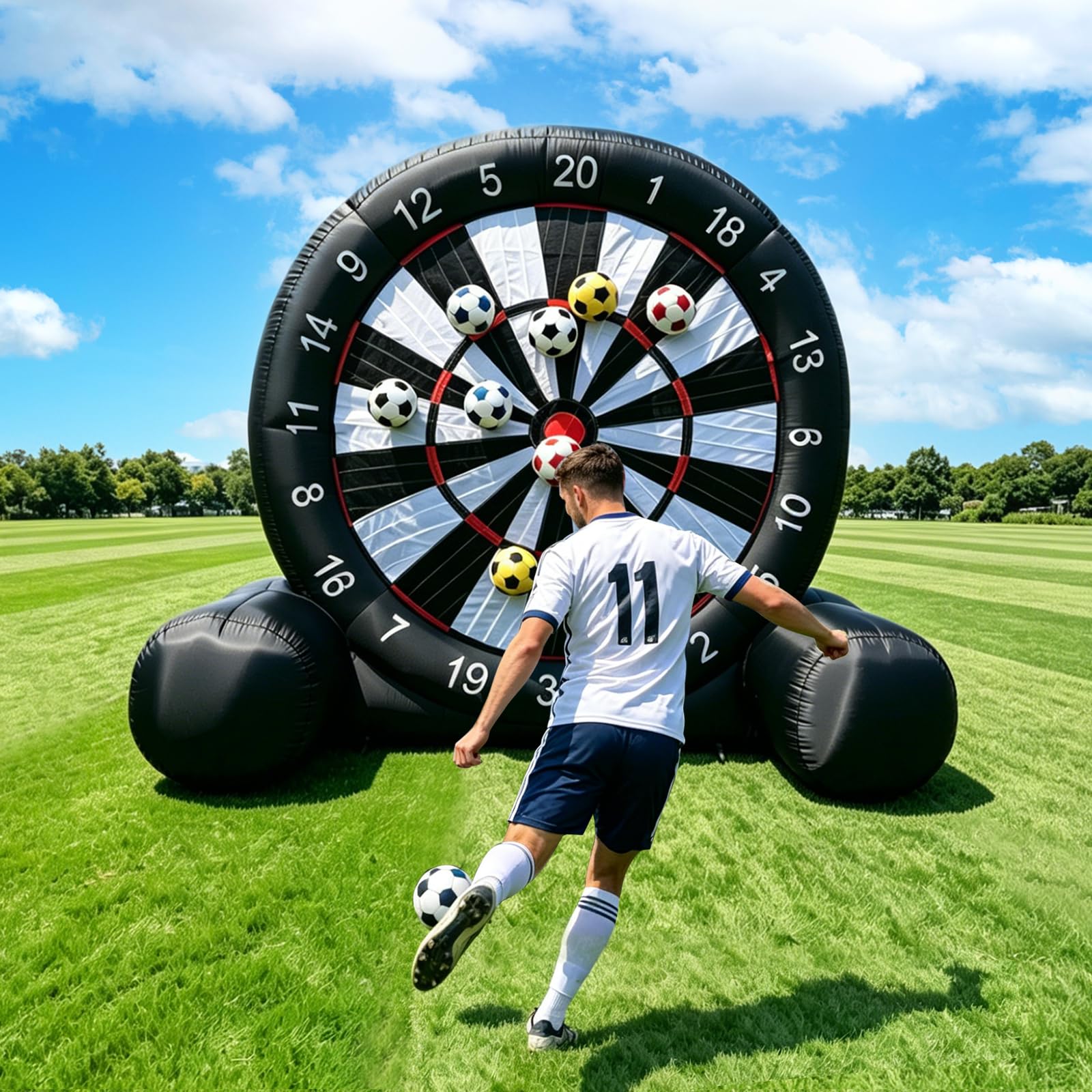 Photo 1 of 10FT 2-in-1 Inflatable Soccer Dart Board Movie Screen Built-in Blower Adult