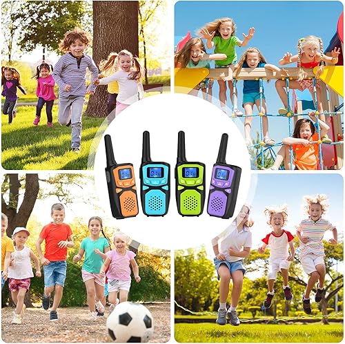 Miniatura 5 de Walkie Talkies para niños, paquete de 4, Walkie Talky recargable de largo alcance para adultos, radios bidireccionales de mano, juguetes al aire