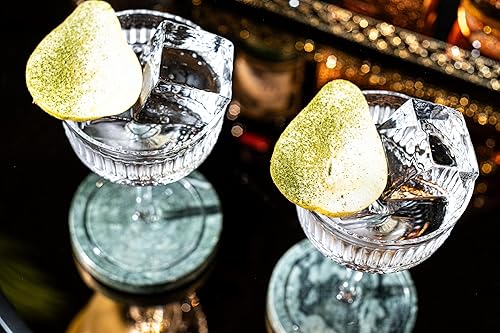 Miniatura 4 de GLASSIQUE CADEAU Vintage Ritzy - Vasos de cóctel y champán | Juego de 4 | Cristalería de tallo largo de cristal de 7 onzas para beber Martini,