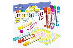 Shuttle Art 15-Color Washable Dot Markers