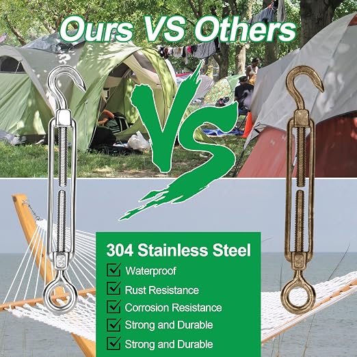 Turnbuckles M6 Gancho y Ojal inoxidable pack 10 miniatura 3