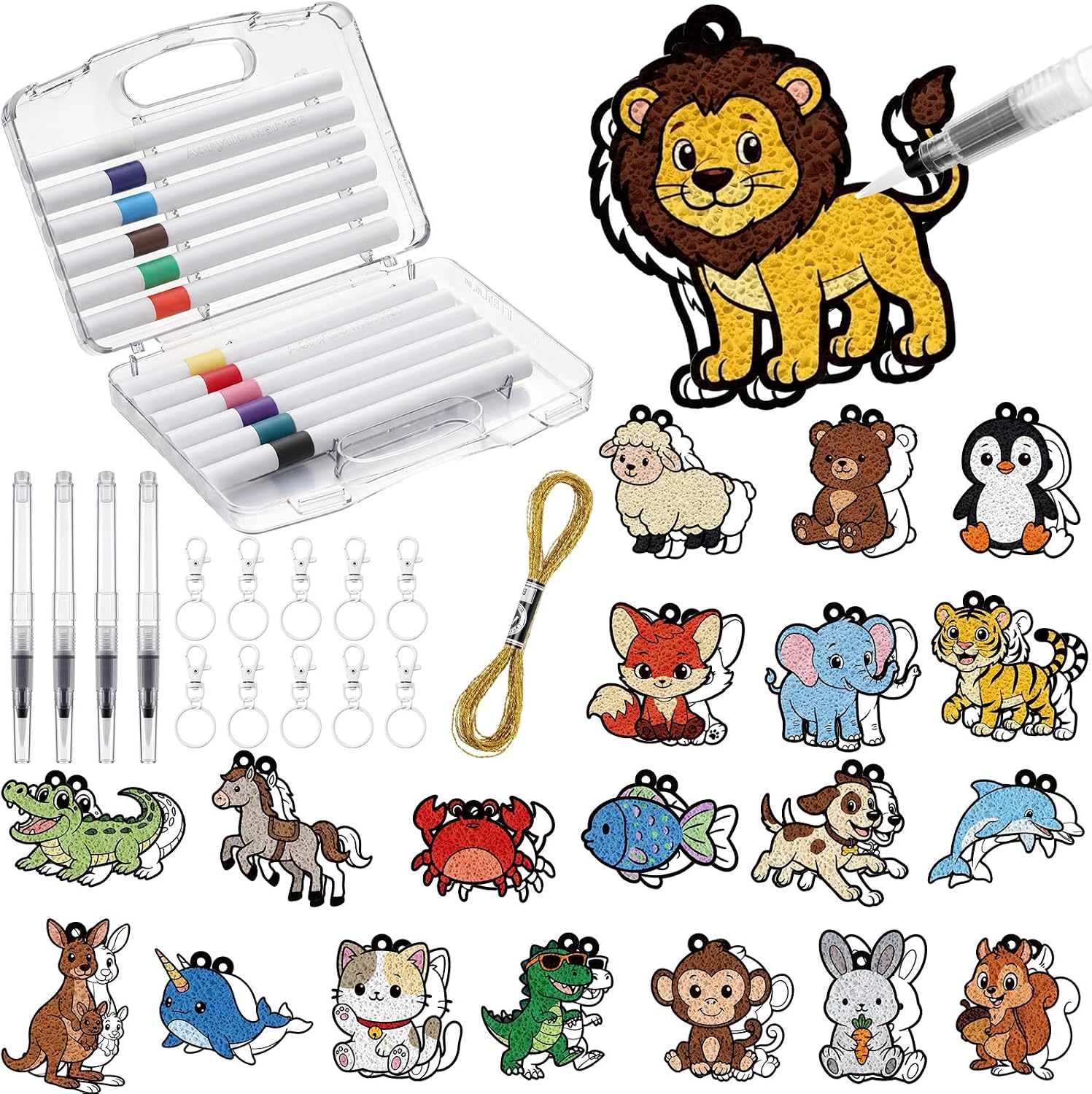 Crtin 40 Set 3D Art Craft Kits DlY Animals Foam Texture Painting Kit for Kids Puffy Paint Gift Magic Paint by Number Craft DlY Color Activity for Girls Boys Ages 4, 5, 6, 7, 8, 9, 10
