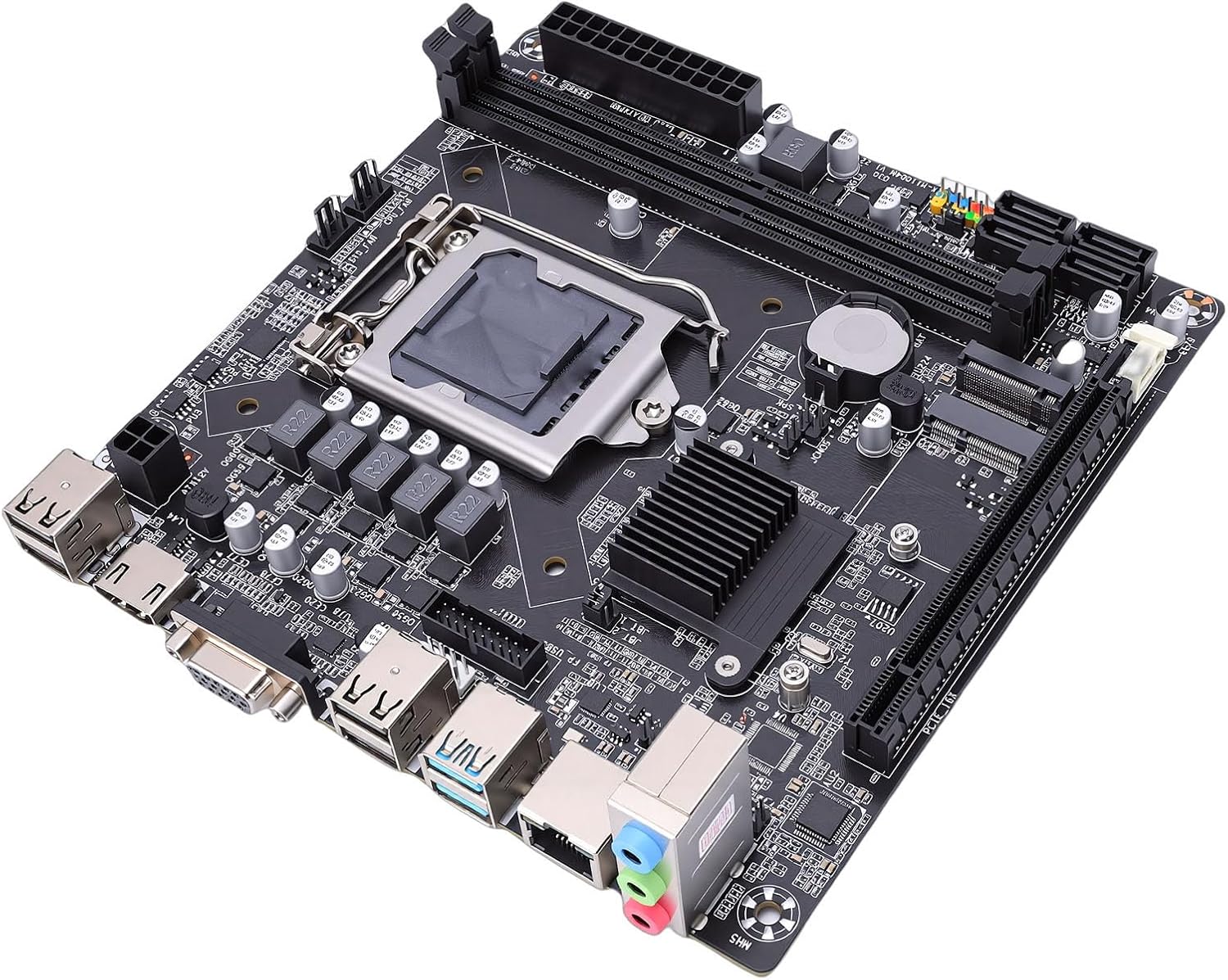 Tangxi H110 Gaming Motherboard, Mini ITX Computer Motherboard, LGA 1151, Dual Channel DDR4, M.2 Nvme Hard Drive & M.2 WiFi Slot, 6Gb / s Serial ATA3.0, PCI E X16, I/O Ports