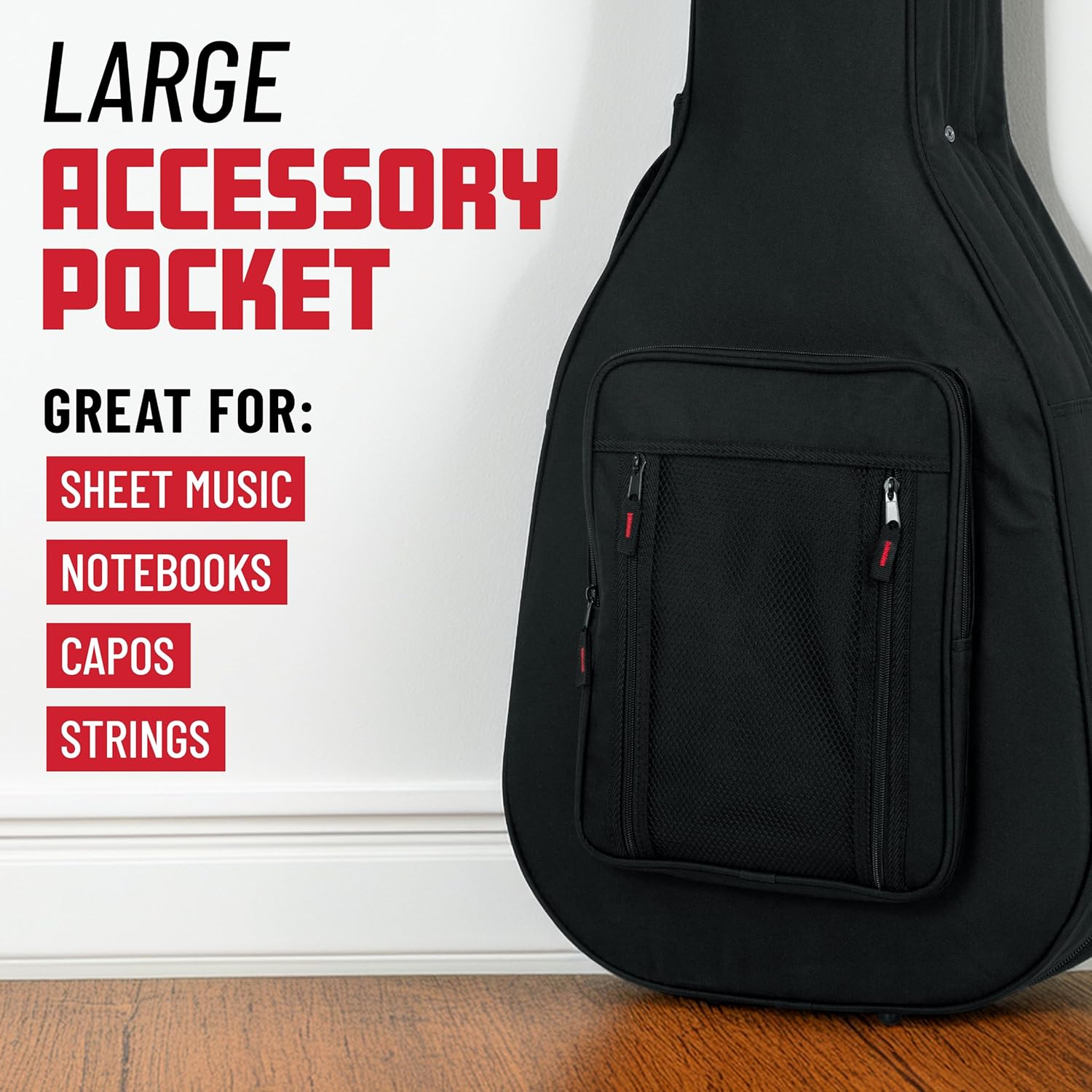 Gator GL-AC-BASS Cases Lightweight Polyfoam Guitar Case For Acoustic Bass Guitars