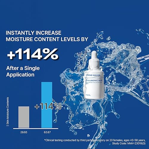 Miniatura 4 de PLUSREAL Agua de manantial + suero de ácido hialurónico, 1.01 onzas líquidas, suero facial ligero e hidratante profundo para pieles sensibles, sin