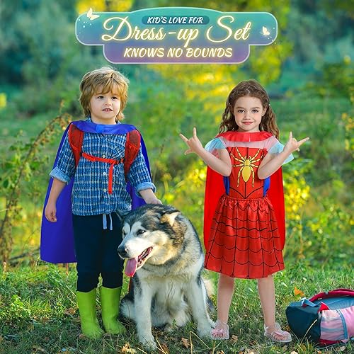 Miniatura 6 de Jeowoqao Disfraces de vestir para niñas pequeñas, ropa de vestir de princesa para niñas pequeñas, juego de disfraces para niños con disfraces de