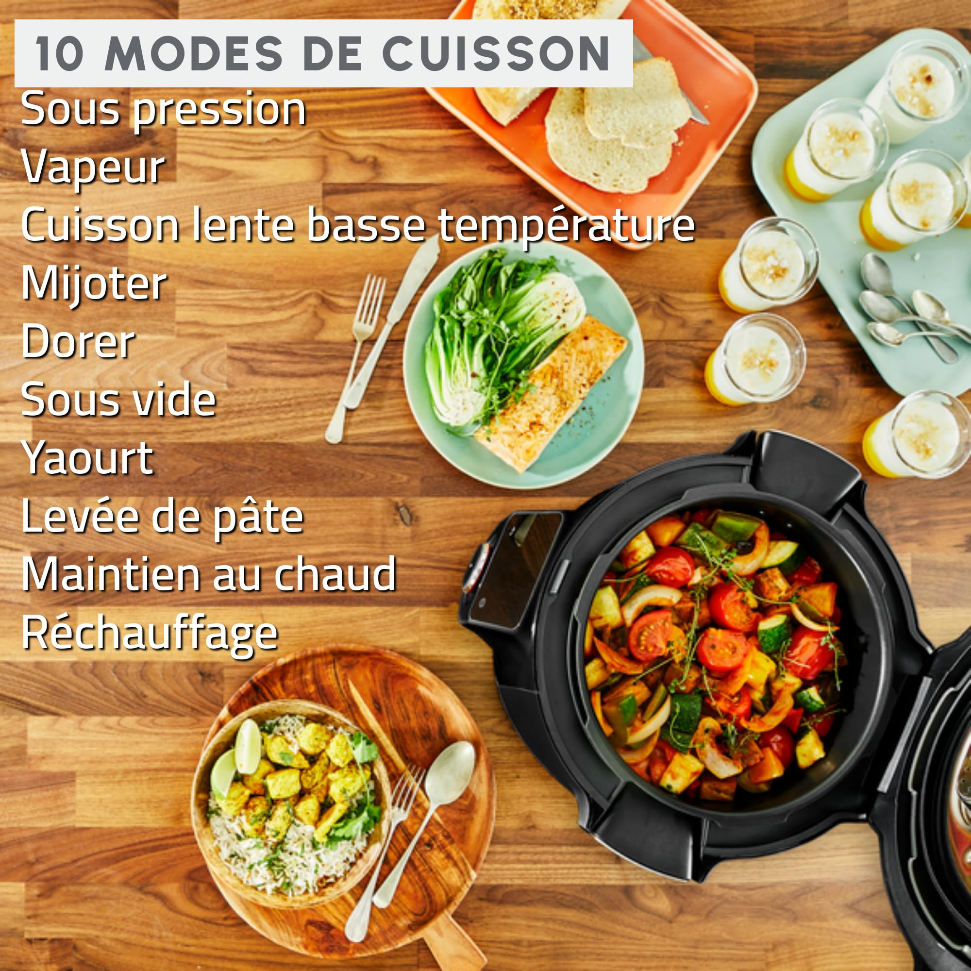 Moulinex Cookeo Wi-Fi 10 w 1, multicooker, 10 trybów gotowania, gotowanie ciśnieniowe, szczegółowe kroki, CE96G810, czarny