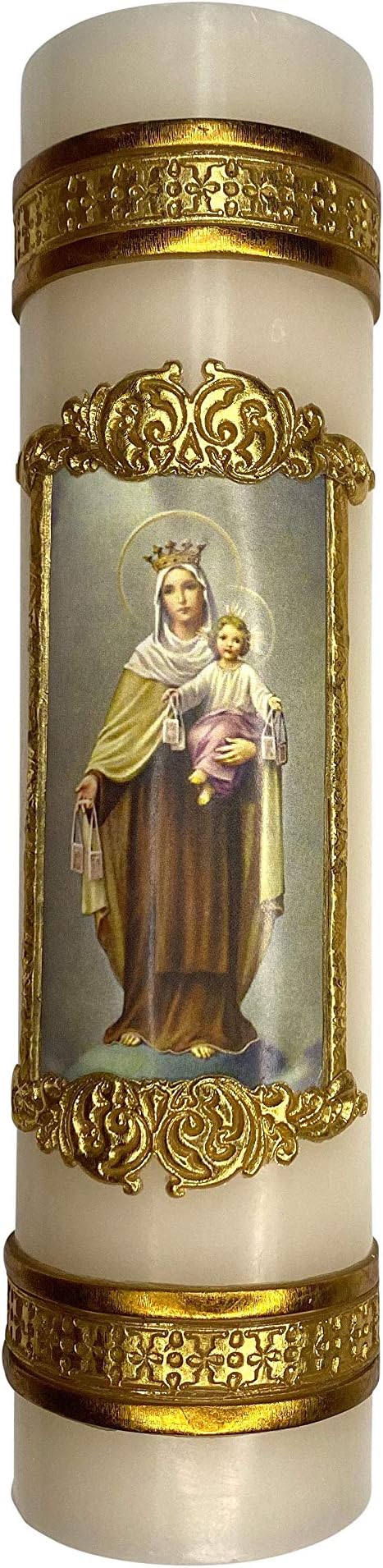 Our Lady of Mount Carmel Virgin Mary Candle Carmelite Carmelitas Cirio Vela de La Virgen del Carmen