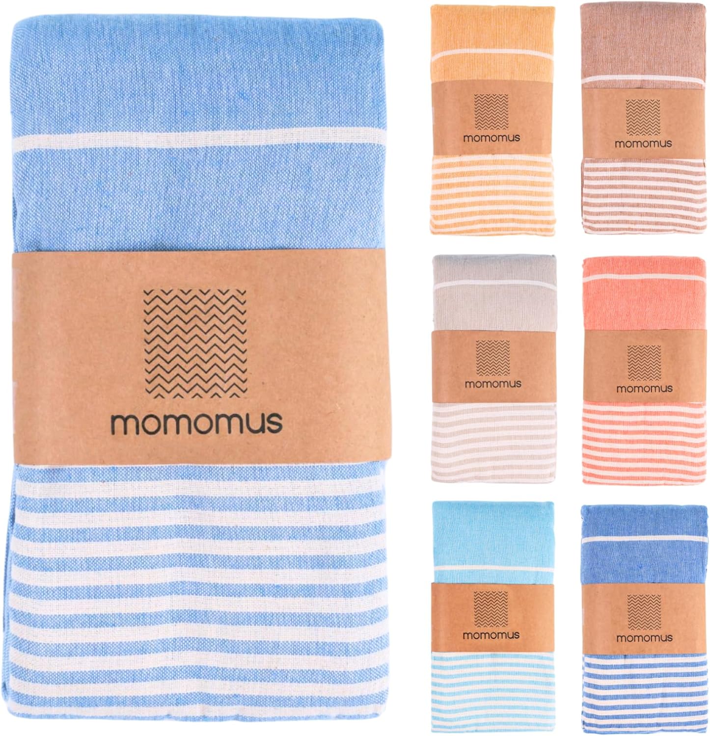 Extra Large Turkish Beach Towel Style – 100% Cotton, Sand-Free Comfort | Oversized Beach Towel – Sandproof Beach Blanket – Big Beach Mat - Outdoor Picnic Blanket (Light Blue, 83x94 in)