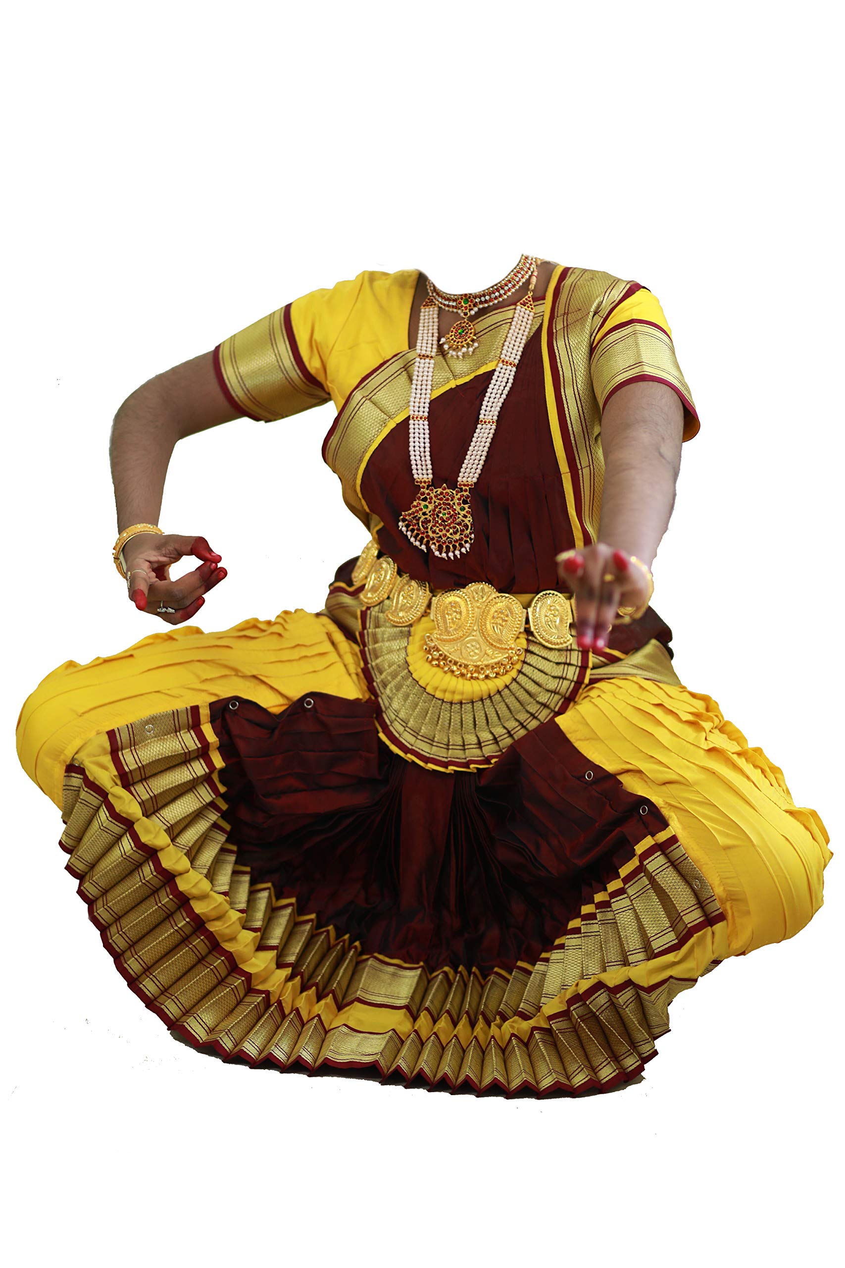 Mudra Dance Costumes Classical Bharatnatyam Readymade 40 Inch Yellow and Brown Silk Cloth Women and Kids Dress for Fancy Dress, Costume Competitions, School Dance Events, Annual Functions (B08JH9LRKL) Amazon Price History, Amazon Price Tracker