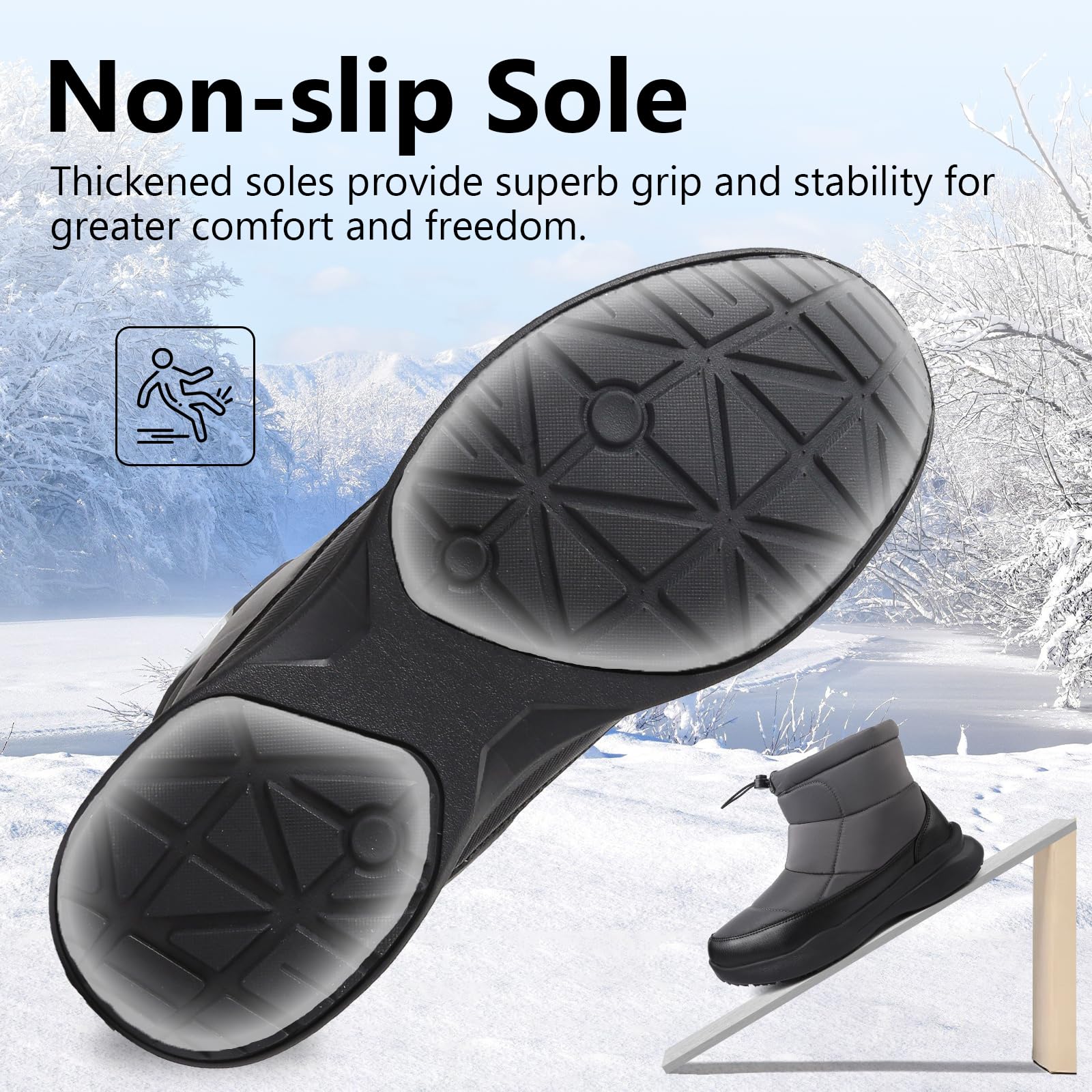 Hanani Stivali da Neve Uomo Invernali Stivaletti Foderato in Pelliccia Scarpe Comodo antiscivolo Caviglia Boots