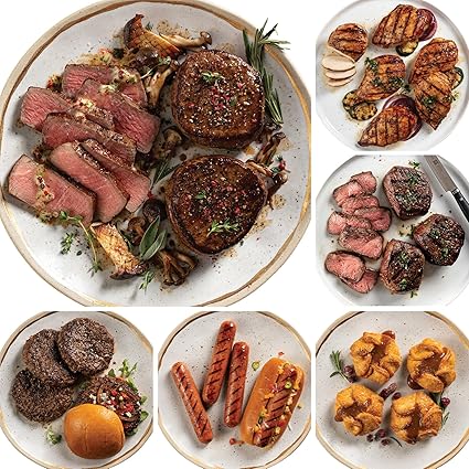 Omaha Steaks Ultimate Package, Perfect for Gifting or Filling Your Freezer, 22 items, 16 entrees – Butcher’s Cut Filet Mignons, Top Sirloin Filets, Air-Chilled Chicken Breasts, Steak Burgers, Jumbo Gourmet Franks, Steakhouse Fries, Caramel Apple Tartlets & Seasoning