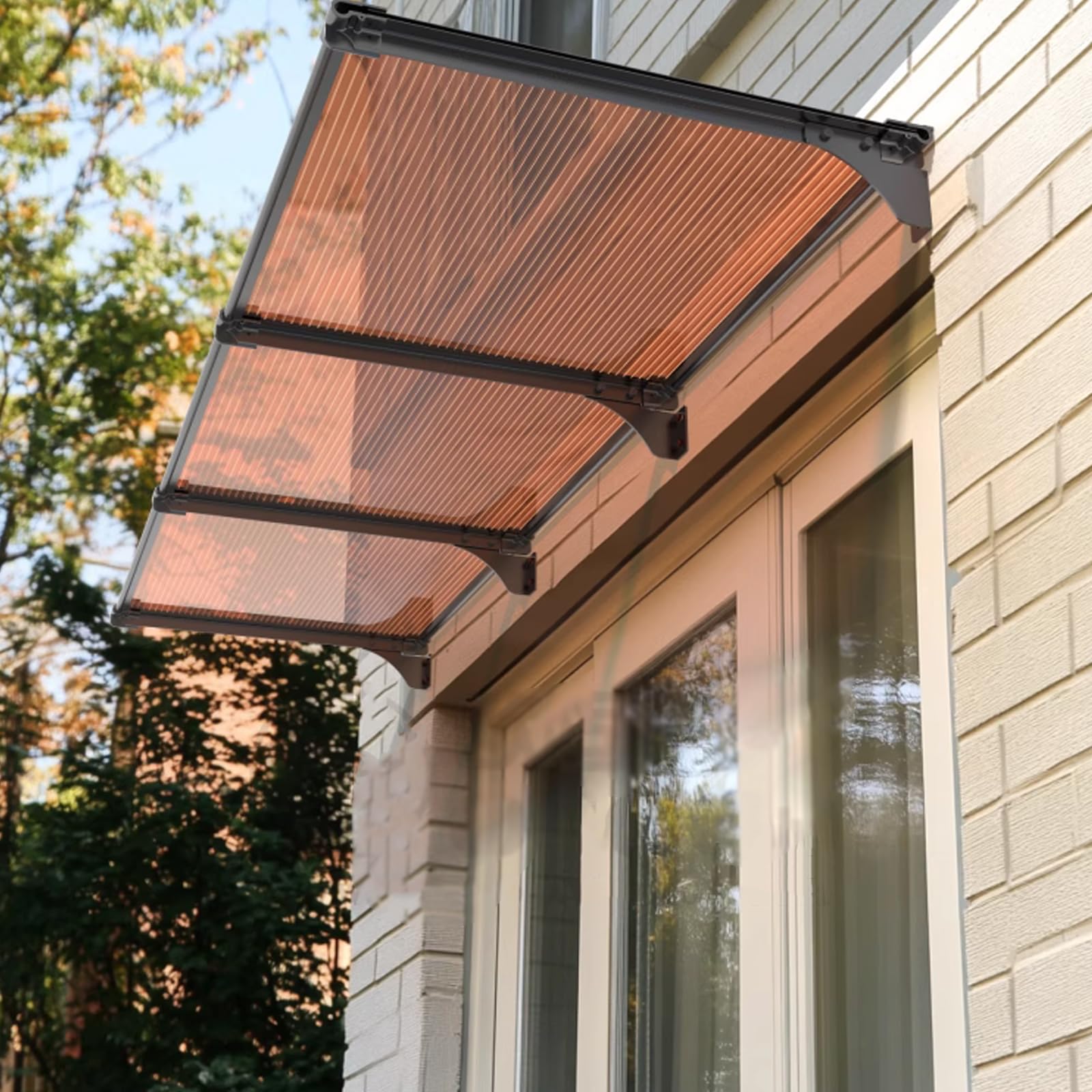 GJMSSMY Outdoor Canopy Awning, UV-Resistant Door Entrance Shelter, Durable Polycarbonate, Sizes 40/65/80/100/120 cm (65x80cm/26x31) for Entry Protection