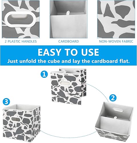 Miniatura 3 de MAX Houser Contenedores de almacenamiento de tela con asas de plástico dobles para el hogar, armario, dormitorio, cajones, organizadores, plegables