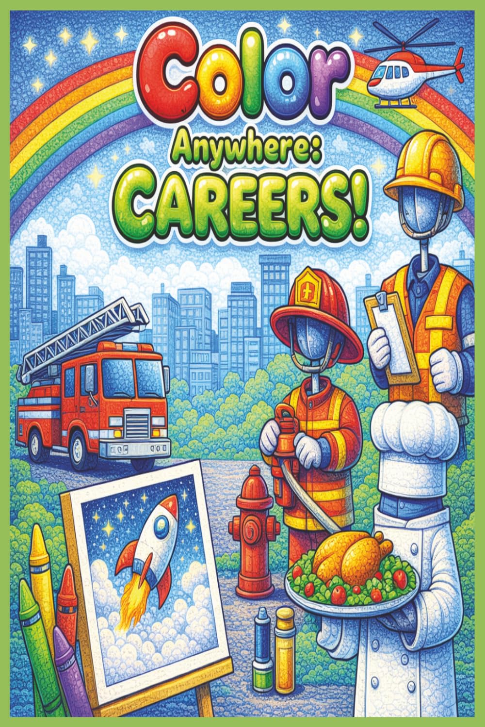 Color Anywhere: Careers!: 50 Easy and Fun Career-Themed Coloring Pages for Kids to Learn, Imagine, and Explore Different Jobs