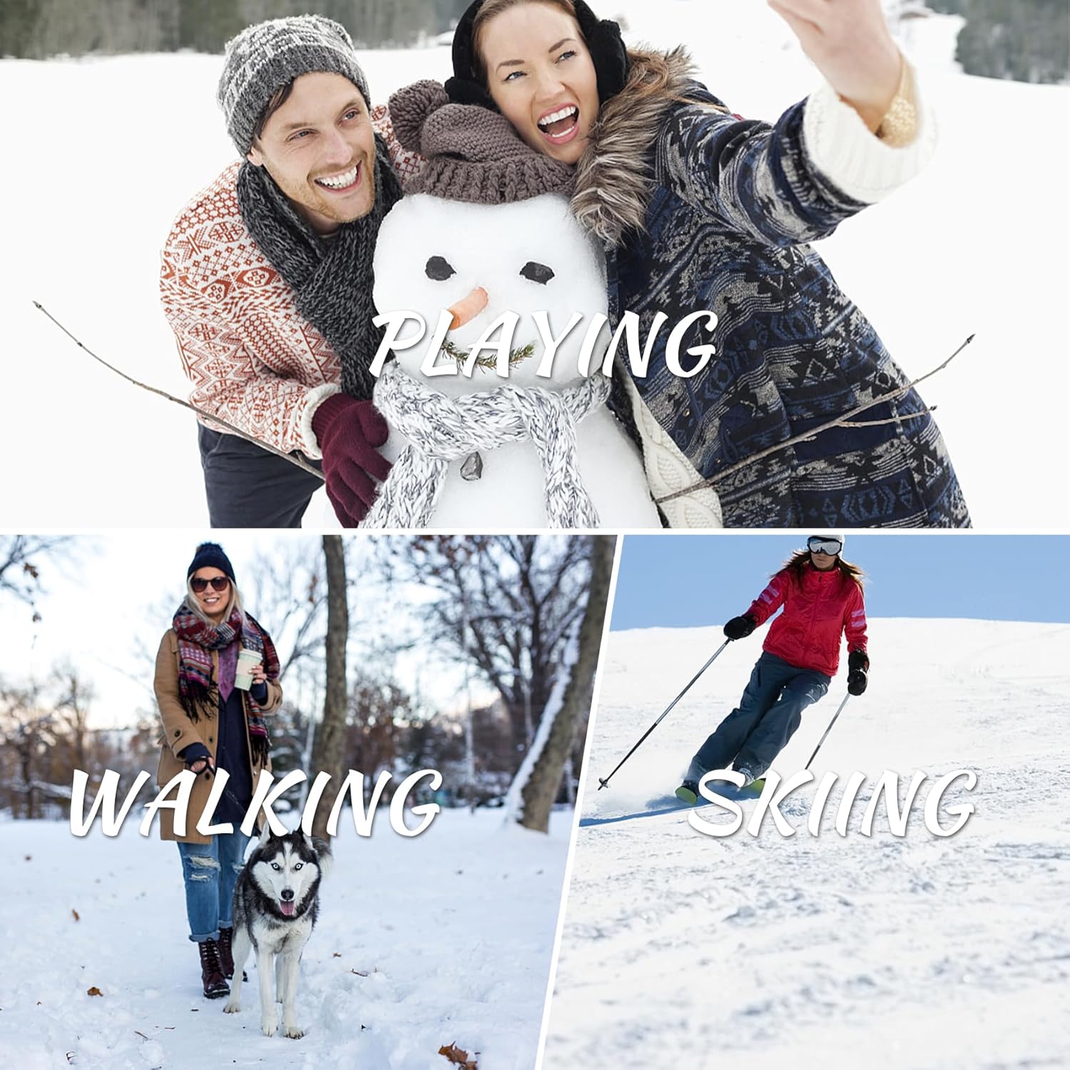 Winter Hats for Women Beanie Hat Warm Thick Knit Skull Cap Hat and Scarf Gloves Sets - Image 8