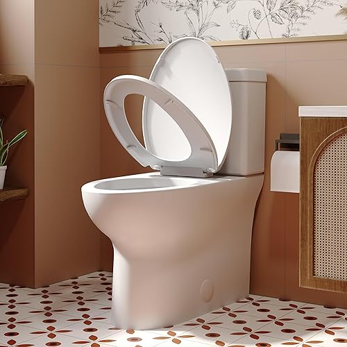 MT-807C 1.28 GPF - Inodoro de dos piezas con asiento alargado, inodoro de altura cómoda para baño
