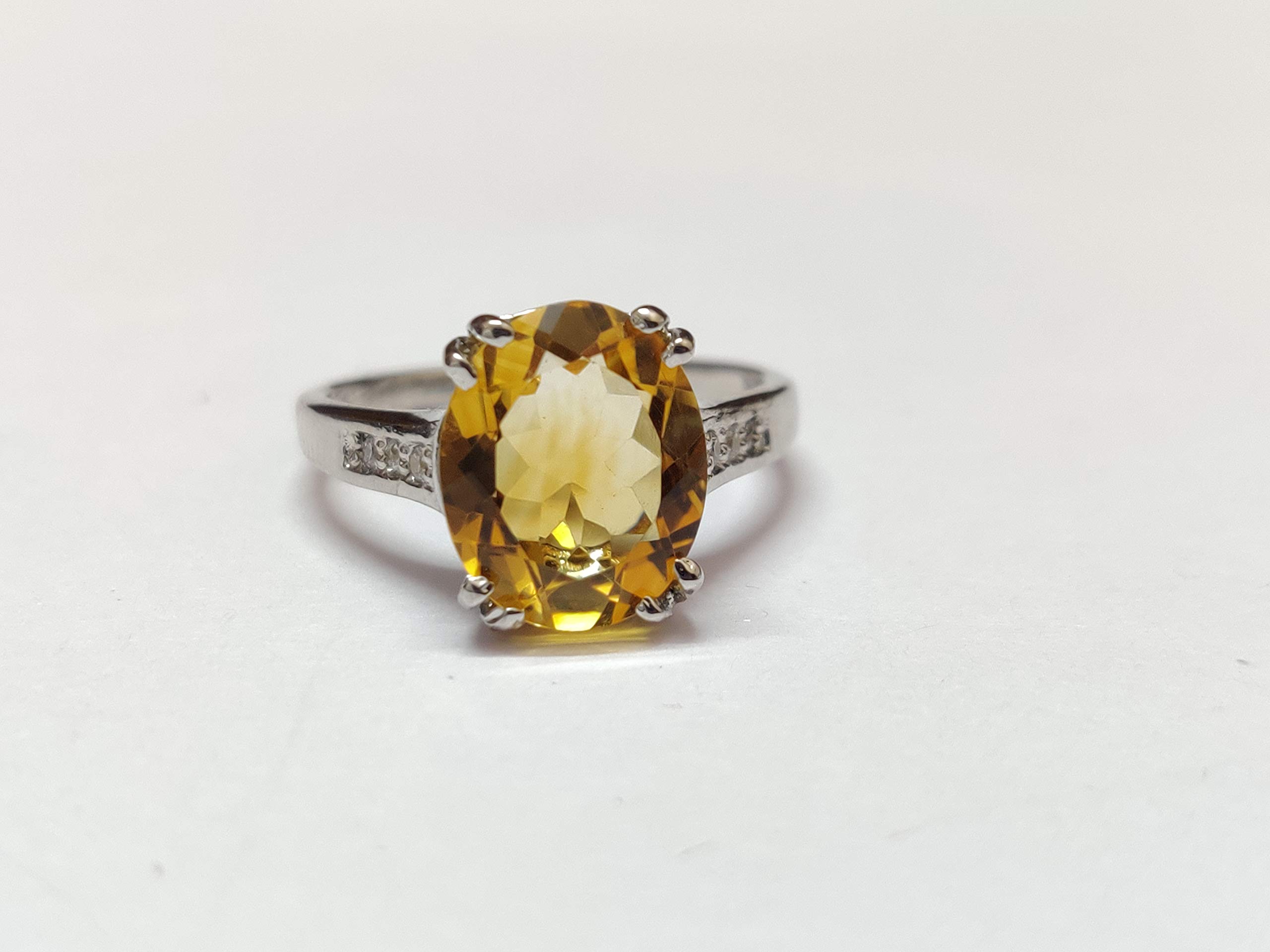 Juhi Jewels Silver Citrine Ring Silver Citrine Ring 5.2 Ct Natural Citrine Ring 10x12 Large Citrine Ring Citrine Engagement Ring Yello Citrine Ring November Ring