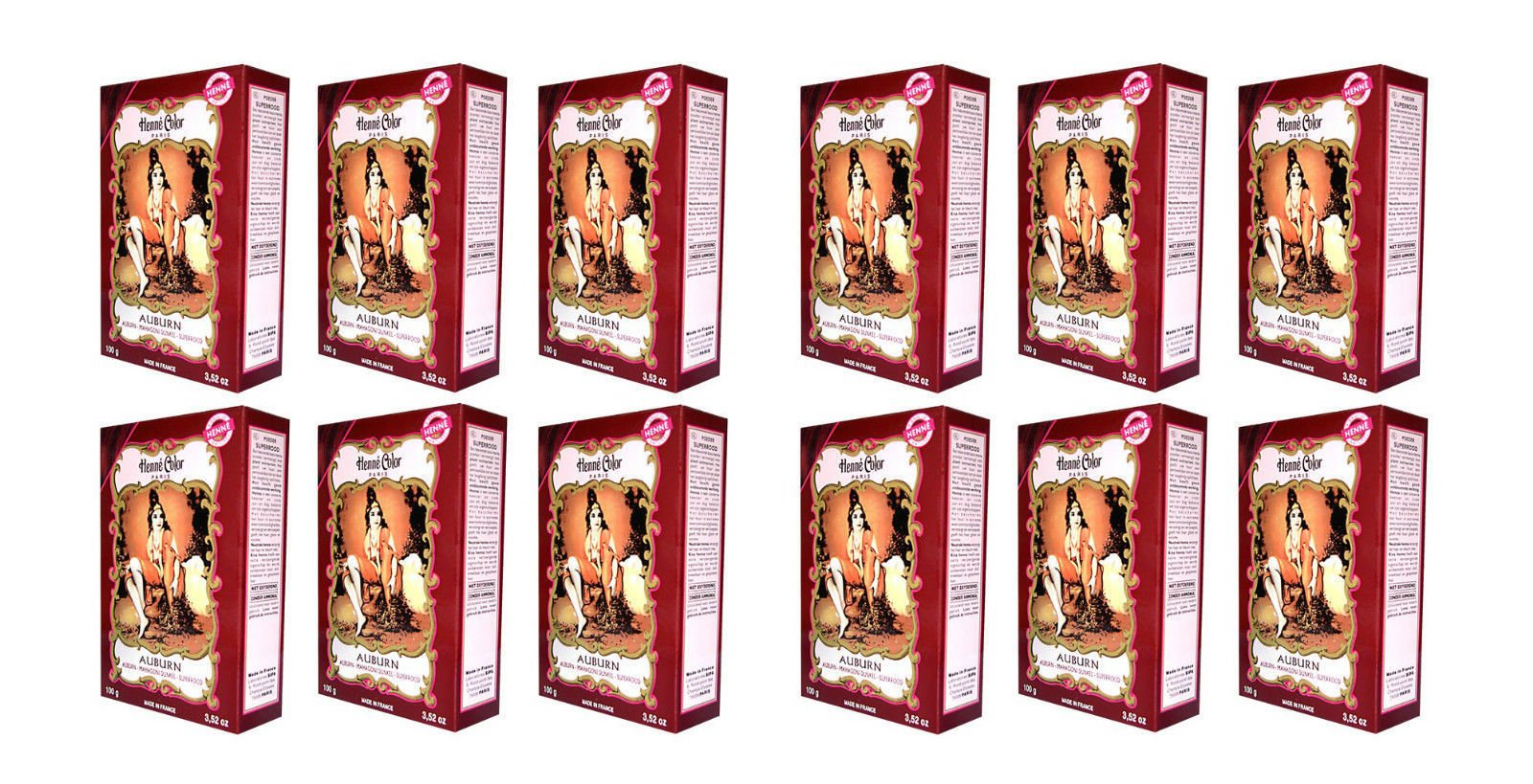 Henna Color naturalna farba do włosów w proszku mahoń ciemny kasztanowy 12 x 100 g