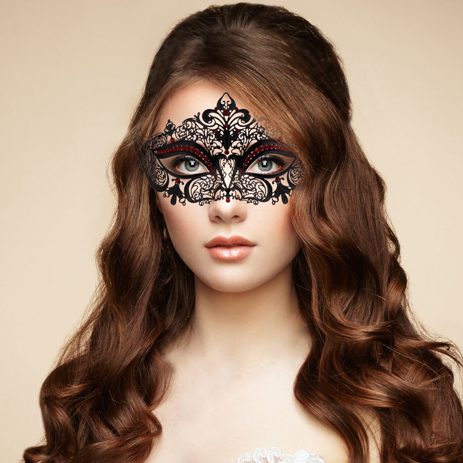 Paar Masken Metall & Spitze - Venezianische Karneval Masken Für Halloween & Cosplay | Verstellbar & Leicht | 2 Stück Set