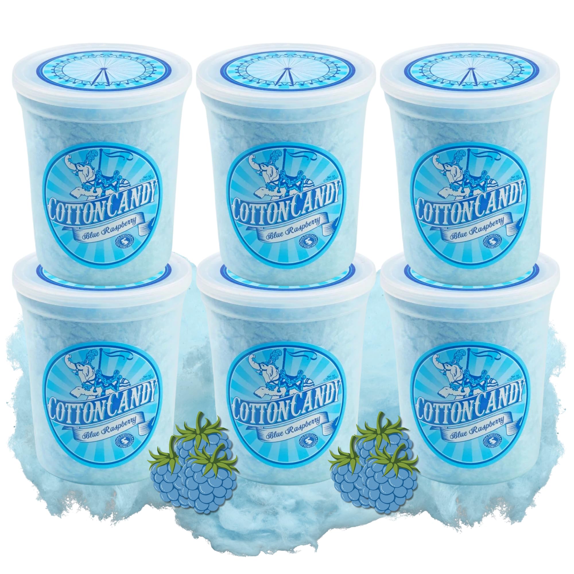 CHOCOLATE STORYBOOK Cotton Candy – Unique Idea for Holidays, Birthdays, Gag Gifts, Party Favors (Blue Raspberry, 1.75 oz each, 6-Pack)