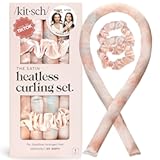 Kitsch Satin Heatless Curling Set – Heatless Curls Overnight with 34" Hair Curler & 2 Satin Scrunchies – Comfortable Hair Curlers to Sleep In for Frizz-Free&comma; No Heat Damage Styling - Sunset Tie Dye