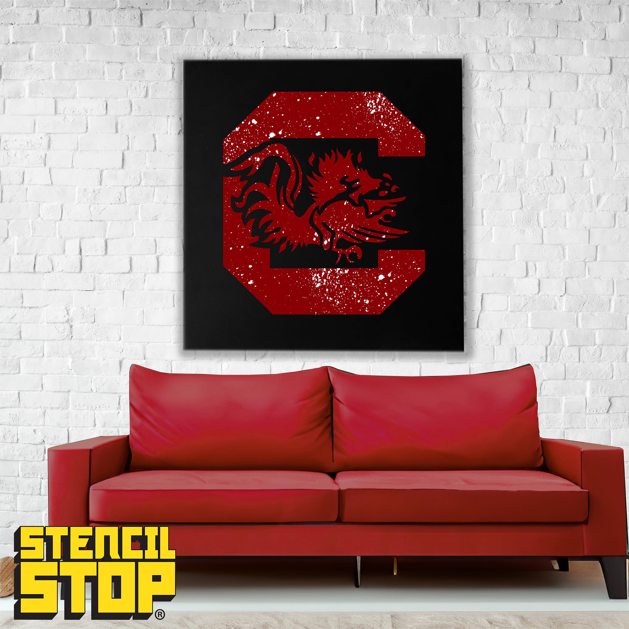 Stencil Stop Szablon z logo gry South Carolina - 14 Mil Mylar Plastik (15 x 13,8 cm)