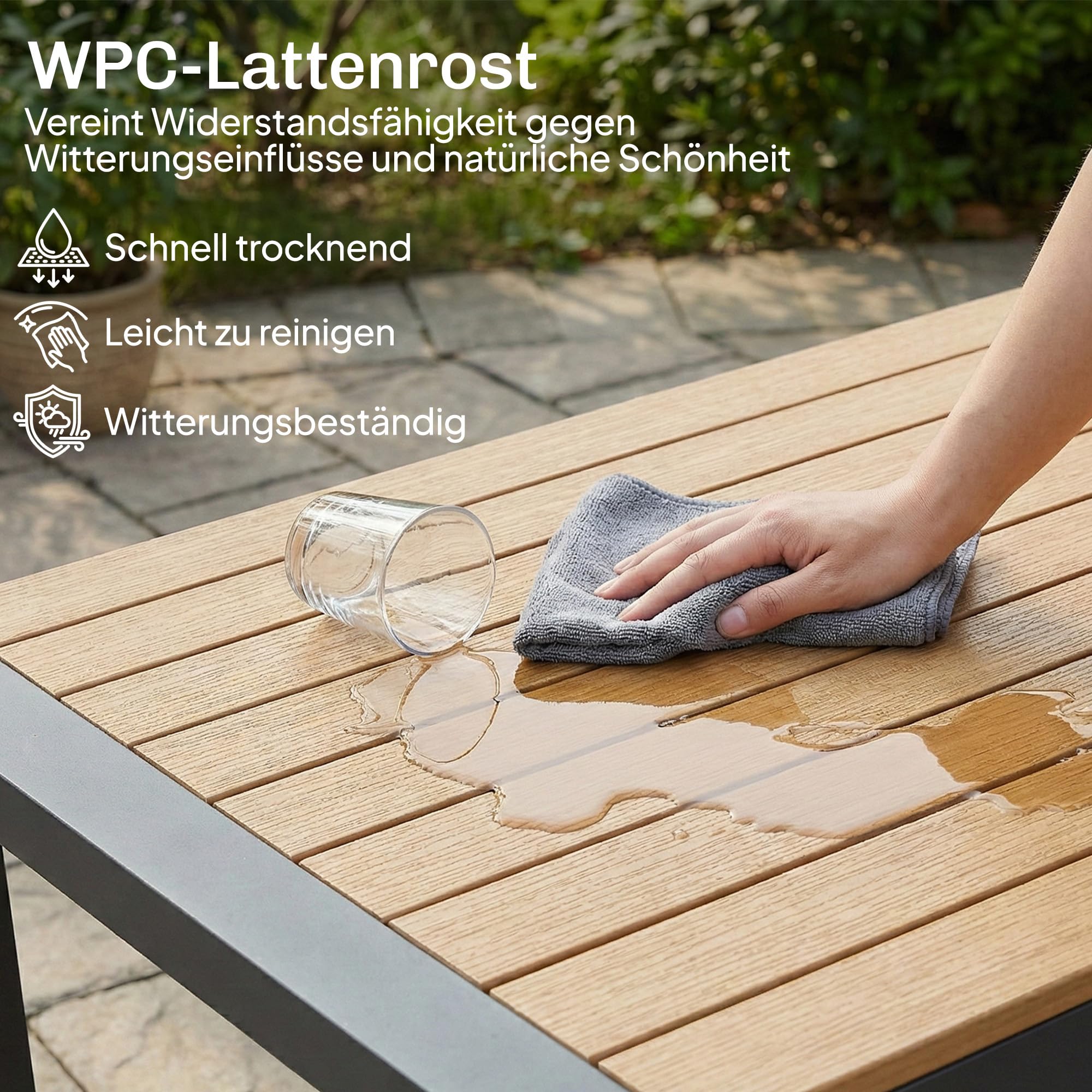 Outsunny Gartenmöbel Set Aluminium für 4 Personen Wasserabweisend Beige | Sitzgruppe, Extra Tiefe Gartenlounge Outdoor, 2er Sofa, 2 Sessel, Beistelltisch, Balkonmöbel, Terrassenmöbel