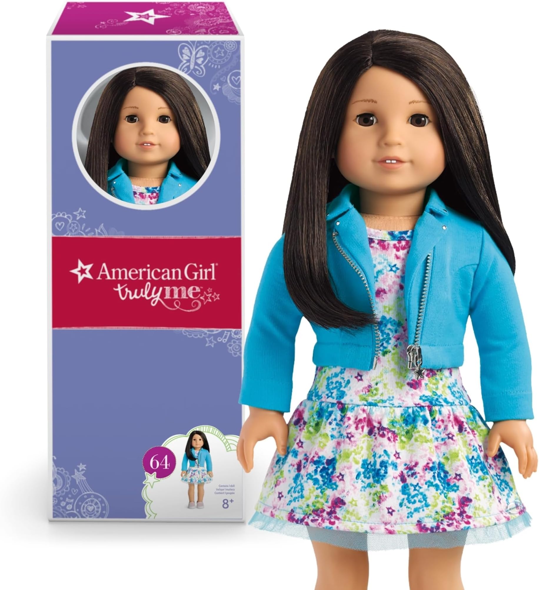 Truly Me 18-inch Doll #64 with Brown Eyes, Black Hair, and Light Skin with Neutral Undertones, For Ages 6+