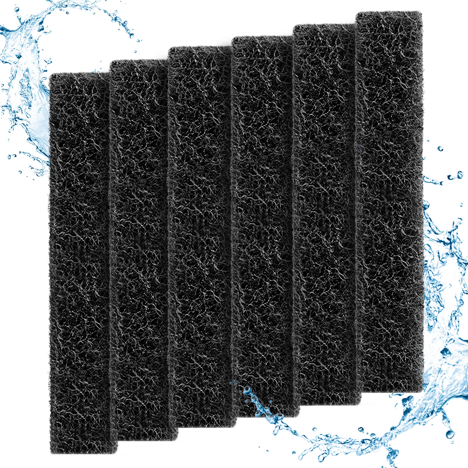 HiTauing 6 Pack Carbon Reducer Filter Pads for aqueon，Fish Tank Filter Pads for QuietFlow LED PRO Model 30 and 50
