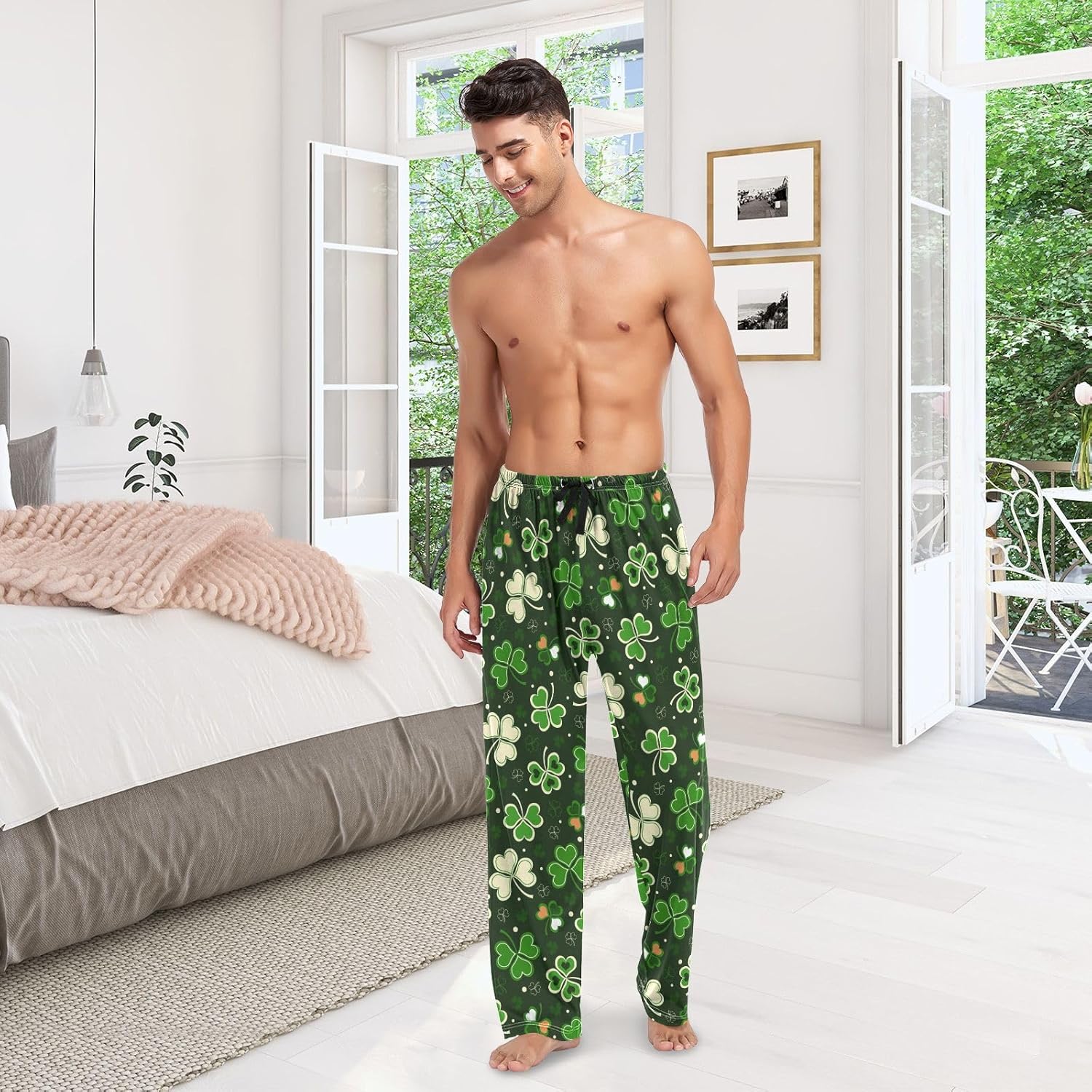 Men Women Pajama Pant Lounge Pajama Bottoms Elastic Waistband Sleepwear PJs Sleep Pants - Image 6