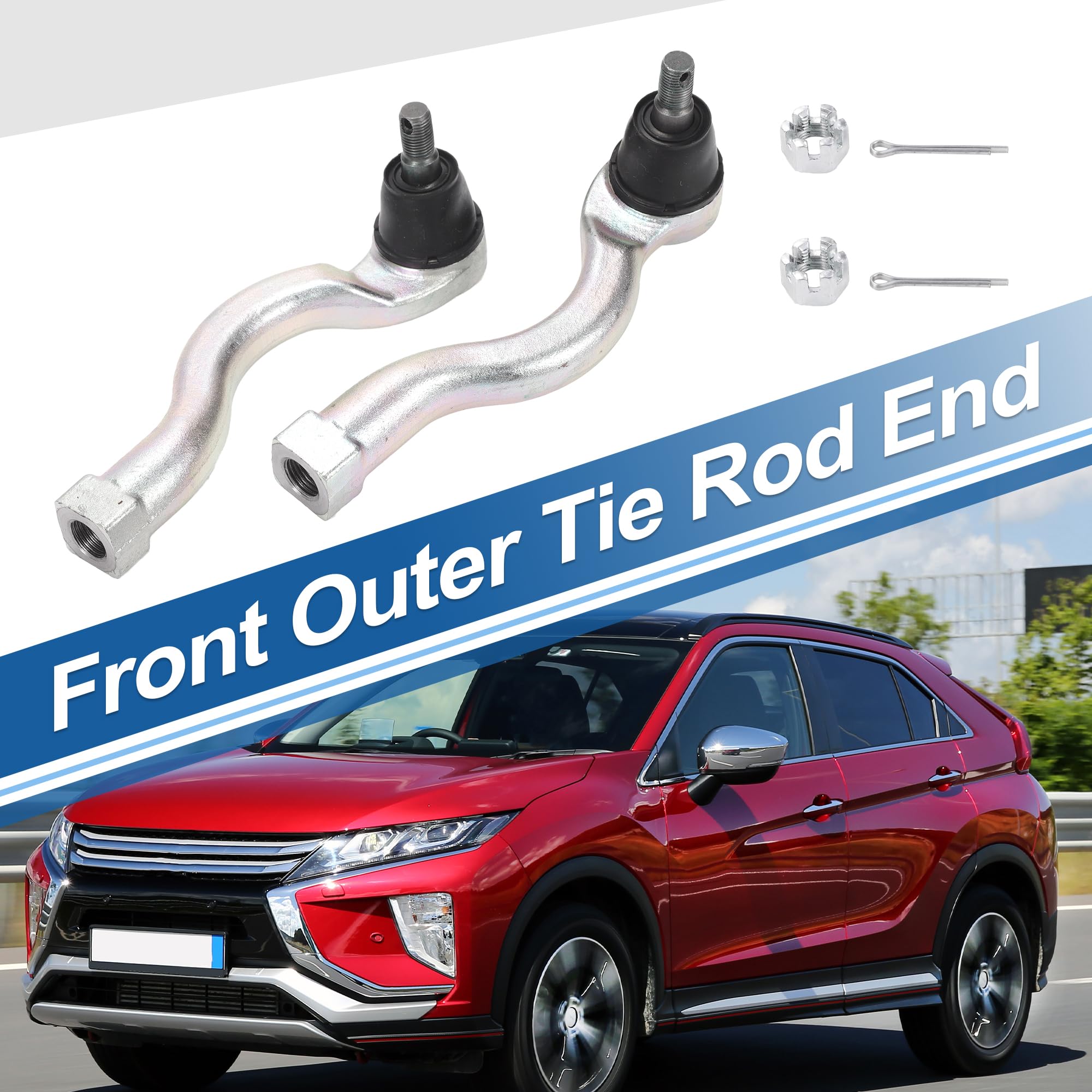 QUARKZMAN 2Pcs Kit De 2 Extrémités De Biellette De Direction Extérieure Avant suspensions pour Mitsubishi Montero 2001-2006 Barre De Liaison No.Es800448/Es800447/Mr508136/Mr508135.