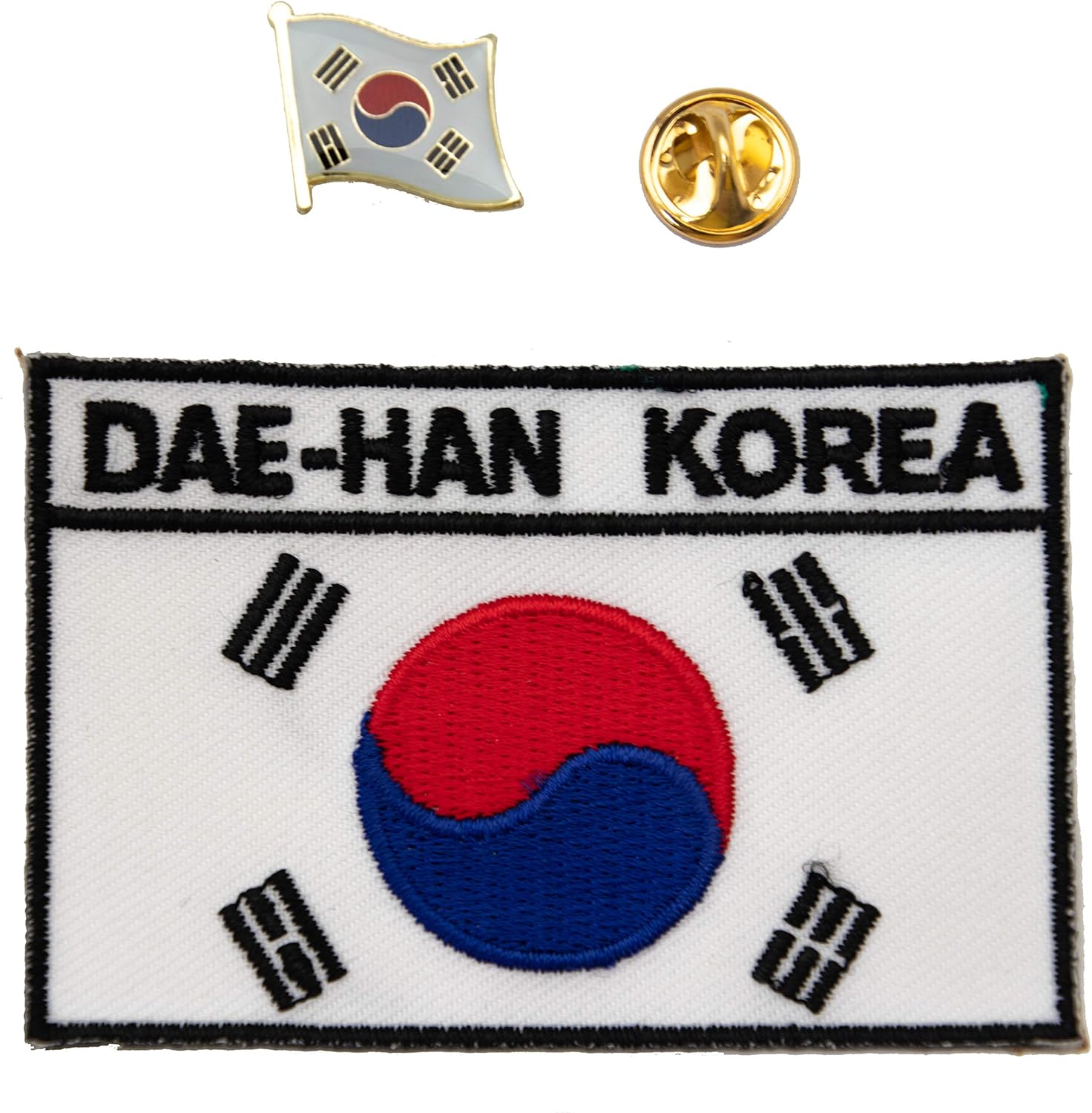 A-ONE -South Korea Needle Patch+ South Korea Emblem Pin, Korean Iron-On National Emblem Patch Country Flag Badge NO.022A