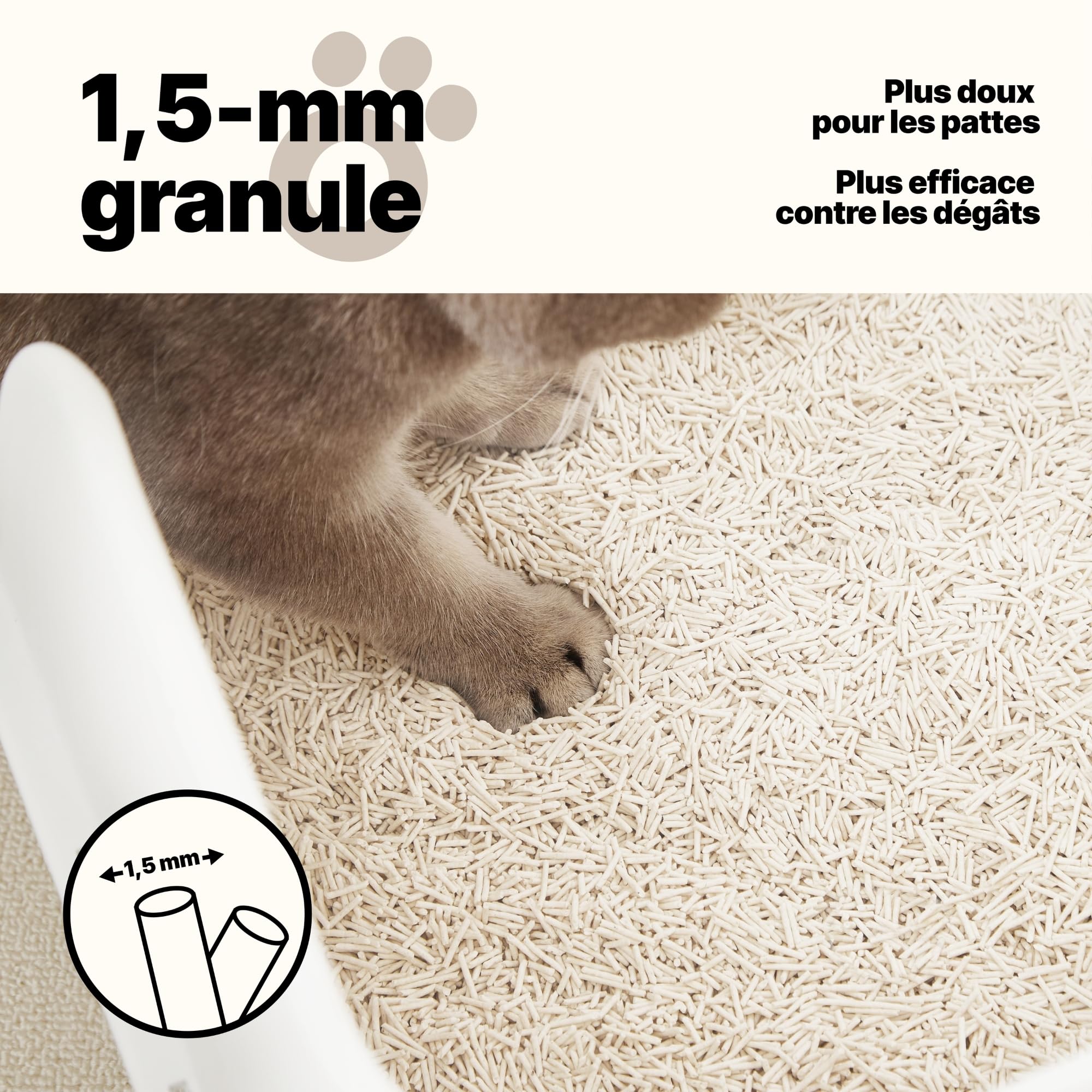 Litière au Tofu pour Chat 3,6 kg - Agglomérante et Végétale avec Fibre de Pois, 99% sans Poussière, Contrôle des Odeurs, Jetable aux Toilettes, Parfum Vanille