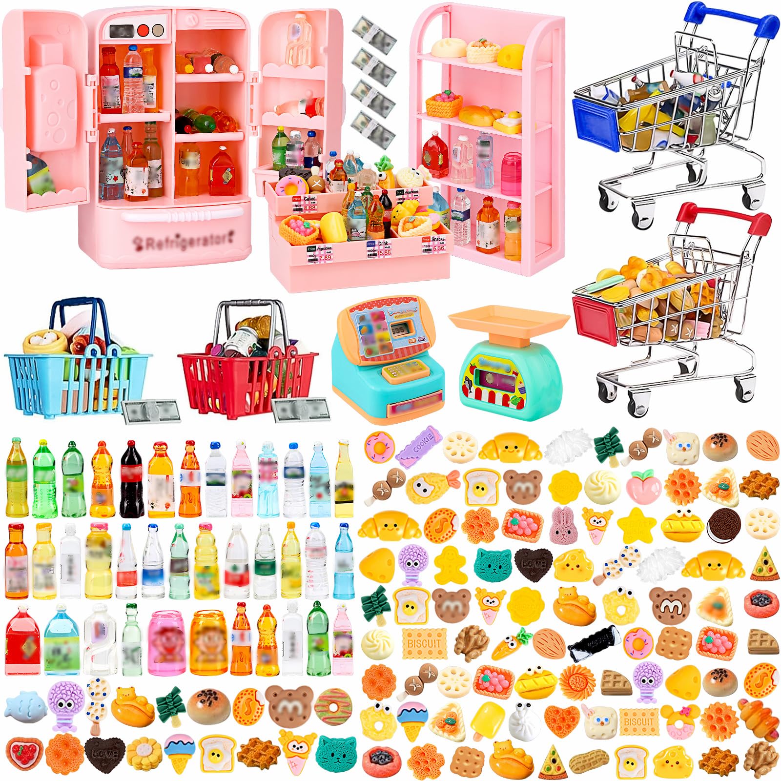 80 Pieces Mini Food Drinks Bottle Toys Pretend Food for Dollhouse Kitchen Accessories Mini Play Resin Food Toys — Amazon image 7
