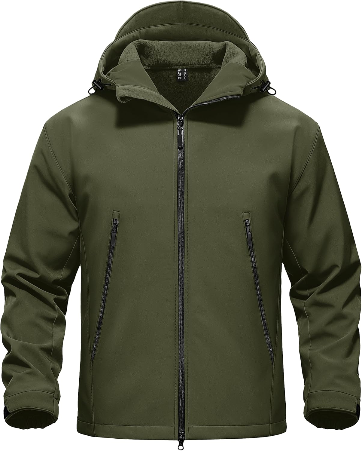 TACVASEN Men's Hooded Softshell Jacket Waterproof Fleece Lined Rain Jacket Lightweight Windbreaker Winter Coat Outdoor Hiking