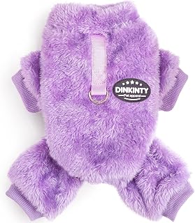 Dog Sweaters for Small Dogs Puppy Pjs Fleece Dog Pajamas Winter Warm Doggie Sweater Thermal Stretchy Jumpsuit Pet Clothes Outfits Cat Apparel (Purple, XX-Small)