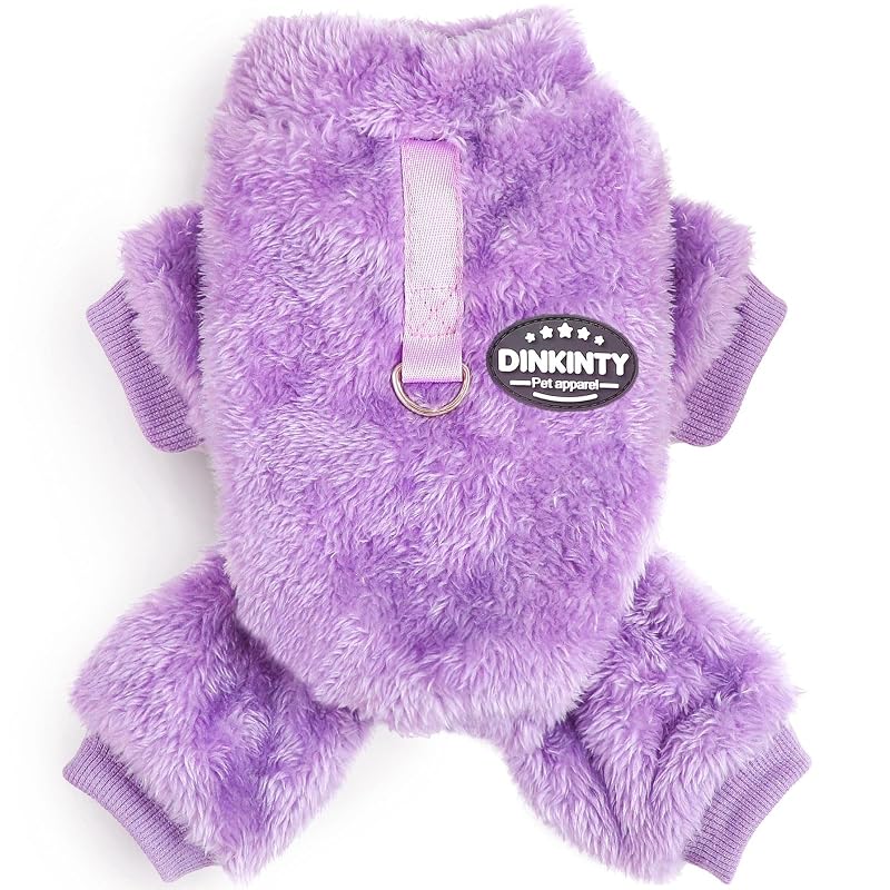 Suéter de fleece para cães e gatos pequenos Dinkinty, modelo 11, Purple, Large