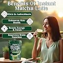 JAWAI MATCHA LATTE INSTANT PREMIX | 100 Grams | Japanese Matcha Green Tea Powder | UNSWEETENED, No Added Sugar | Antioxidant Rich, Keto & Vegan Friendly | Just Add Hot or Cold Water | 5 Sachets x 20G gallery image