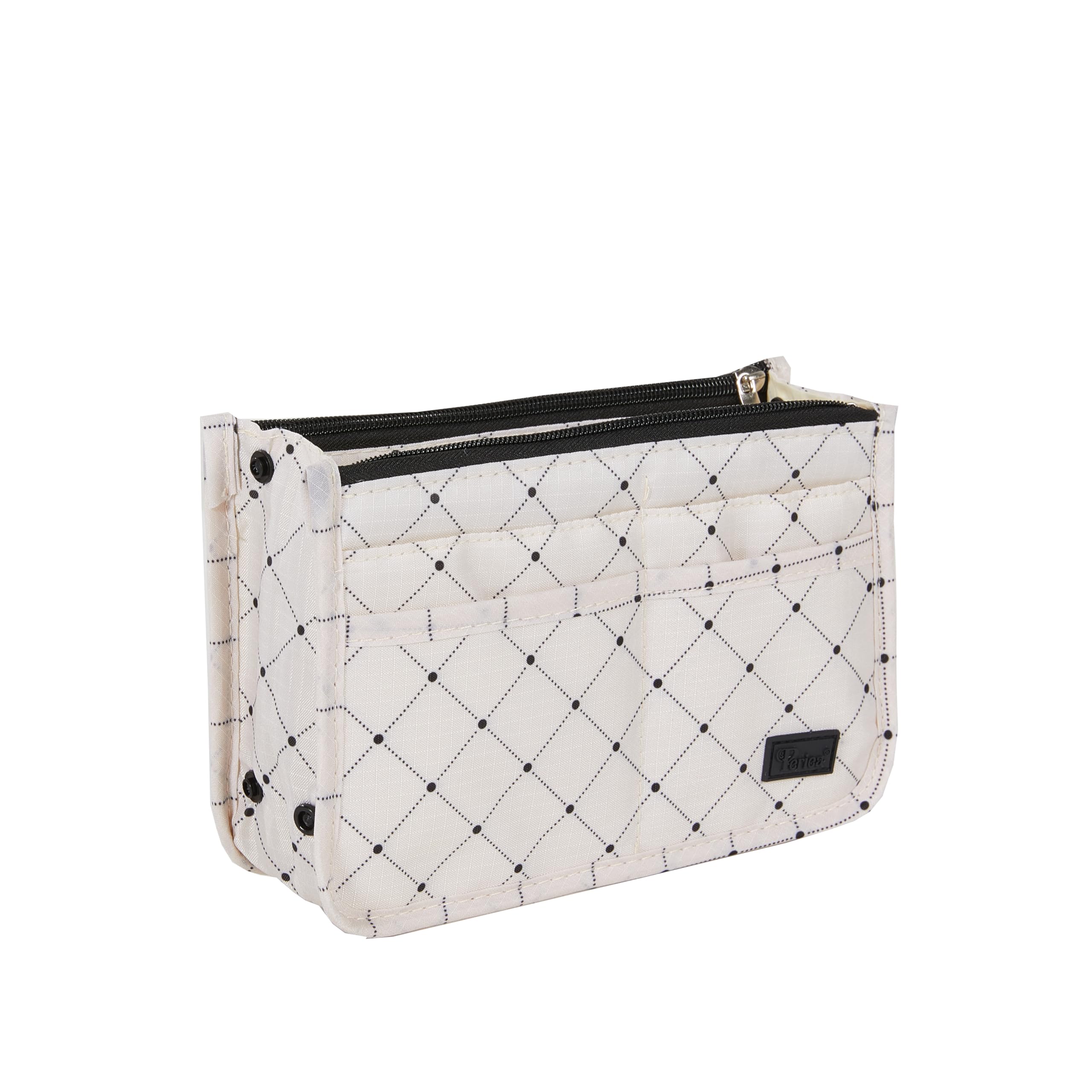 Periea 'Signature' Luxury Handbag Organiser Insert - 3 Sizes - (Black Dots, Small)