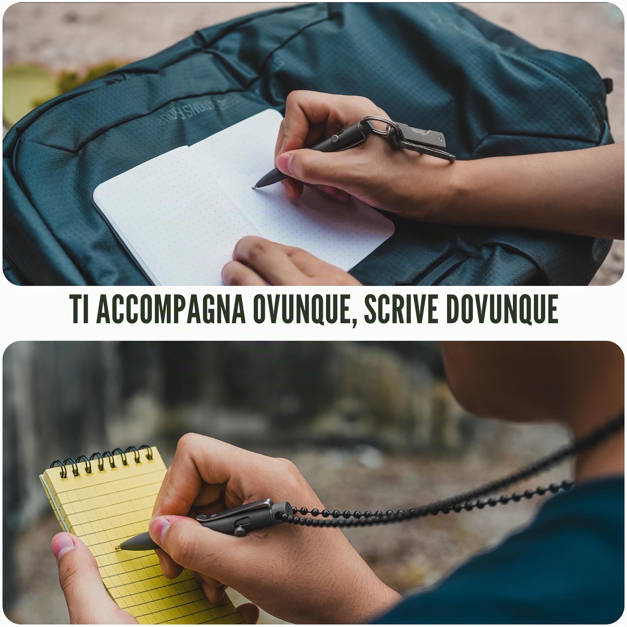 KeyUnity KP04SW Penna a sfera in lega di titanio con clip, penna tascabile EDC in metallo retrattile per il trasporto quotidiano