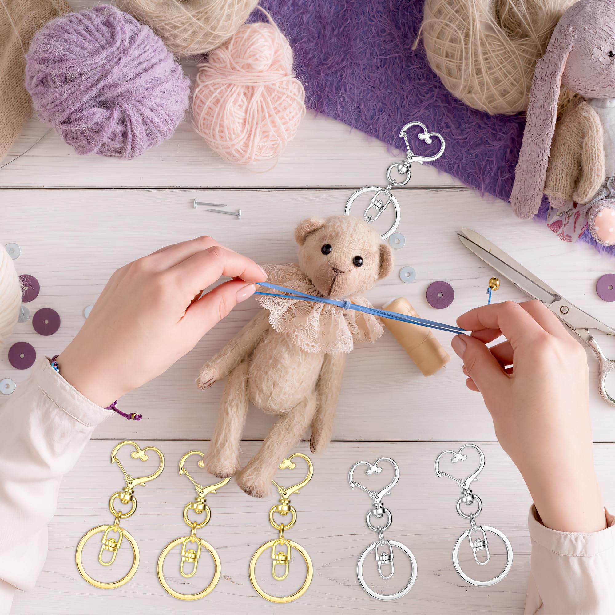 Chiusure Per Borse Uncinetto Portachiavi A Cuore E Stella Set 30